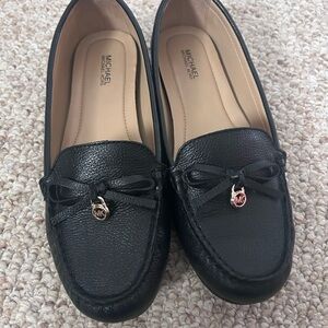Michael Michael Kors Black Leather Bow Loafers